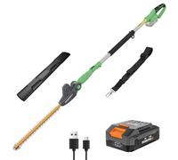 WORKPROX Cortasetos Telescópico Inalámbrica 20V, Cortasetos de Pértiga, Tijeras Cortasetos con Batería, Podar Telescópica hasta 2,8M, con Ángulos Ajustables, Longitud de Corte 45CM