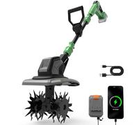 WORKPROX Motoazada Eléctrica a Batería 20V con 4,0Ah, Cultivador de Jardín Inalámbrico, Ancho de Trabajo 20 cm, Profundidad 20 cm, Ruedas Ajustables, Mango Plegable