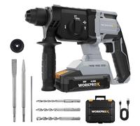 WORKPROX Taladro Percutor Inalámbrico 20V Brushless, Martillo Ligero SDS-Plus 4 en 1 con 2.0J Energía de Impacto, Batería 4000mAh, Ideal para Bricolaje y Reparaciones