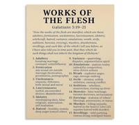 Works Of The Flesh Galatians 5 19-21 Spiritual Growth Poster Canvas Painting Wall Decor for Bedroom Living Room Study