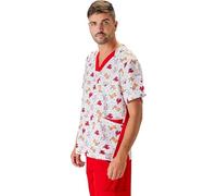 WORKTEAM Casaca Sanitaria Mujer y Hombre, Tejido Elástico, Cuello en V. Camisa Médico, Enfermera, Dentista, Estética, Veterinaria. Unisex