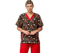 WORKTEAM Casaca Sanitaria Mujer y Hombre, Tejido Elástico, Cuello en V. Camisa Médico, Enfermera, Dentista, Estética, Veterinaria. Unisex