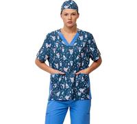 WORKTEAM Casaca Sanitaria Mujer y Hombre, Tejido Elástico, Cuello en V. Camisa Médico, Enfermera, Dentista, Estética, Veterinaria. Unisex