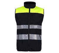 WORKTEAM Chaleco Alta Visibilidad Softshell, Tejido Ripstop y con Cintas Reflectantes, Cortavientos Repelente al Agua y Alta Capacidad Térmica, Certificado EN 17353 y EN 14058. Unisex Amarillo XL
