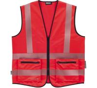 WORKTEAM Chaleco de Seguridad Reflectante y de Alta Visibilidad. Cinta Reflectantes Segmentadas. Alta Visibilidad EN ISO 20471. Unisex Rojo XL
