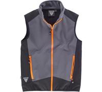 WORKTEAM Chaleco Softshell Combinado Aire Libre. Corta vientos, Repelente al Agua, Resistente al Desgarro y Alta Capacidad Térmica. Unisex Gris+Negro XXL