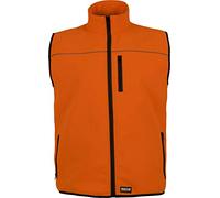 WORKTEAM Chaleco Softshell de Alta Visibilidad, Cortavientos, Repelente al Agua, Resistente al Desgarro, Transpirable y Térmico. Unisex Naranja Flúor S