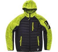 WORKTEAM Chaqueta con Capucha, Tejido Workshell y Punto Acolchado, Cierre de Cremallera, Bolsillos con Cremallera, Cuello Alto y Bies Elástico, Unisex Amarillo A.V.+Negro_S
