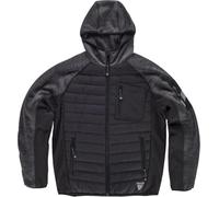 WORKTEAM Chaqueta de Punto Acolchada con Capucha, Combinada con Tejido Softshell, Cierre de Cremallera, Bolsillos con Cremallera, Cuello Alto y Bies Elástico, Unisex Gris Oscuro+Negro_XXL