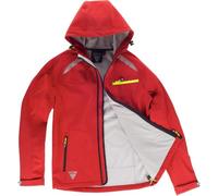 WORKTEAM Chaqueta Softshell, Cortavientos Transpirable y Repelente al Agua, Interior Polar Térmico, Capucha Ajustable y Detalles Reflectantes. Unisex Rojo Oscuro-S