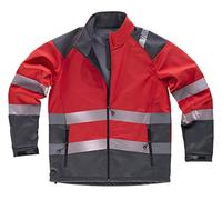 WorkTeam Chaqueta Workshell de Alta Visibilidad Combinada con Cintas Reflectantes, Cortavientos, Repelente al Agua, Membrana Interior Transpirable y Alta Capacidad Térmica. Amarillo A.V.+Gris Os XL