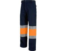 WORKTEAM Pantalón Softshell Alta Visibilidad y Cintas Reflectantes, Alta Capacidad Térmica, Cortavientos y Repelente Agua, Multibolsillos con Cremallera. Unisex