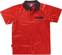 WorkTeam Polo Combinado de Manga Corta en Tejido técnico, Bolso de Pecho, Deportivo, Ligero, Transpirable y de Secado rápido. Hombre Rojo+Negro S