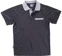WorkTeam Polo Combinado de Manga Corta en Tejido técnico, Bolso de Pecho, Deportivo, Ligero, Transpirable y de Secado rápido. Hombre Negro+Gris Claro L