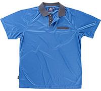 WorkTeam Polo Combinado de Manga Corta en Tejido técnico, Bolso de Pecho, Deportivo, Ligero, Transpirable y de Secado rápido. Hombre Celeste+Gris S