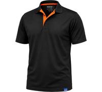 WORKTEAM Polo técnico de Manga Corta, Ligero, Transpirable y de Secado rápido con Cuello clásico y Tapeta de Tres Botones. Unisex Negro 3XL