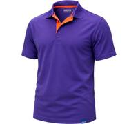 WORKTEAM Polo técnico de Manga Corta, Ligero, Transpirable y de Secado rápido con Cuello clásico y Tapeta de Tres Botones. Unisex Morado XXL