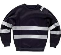 WORKTEAM Sudadera con Cintas Reflectantes Segmentadas, Cuello Redondo, Interior Cálido, EN 17353 Tipo B3, Unisex Negro M