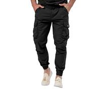 Workwear - Pantalones de trabajo con múltiples bolsillos para hombre, resistentes, de seguridad, duraderos, para exteriores, tipo recto, fitness, pierna ancha, pantalones de trabajo tácticos casuales