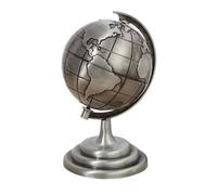 World Atlas - Geographic Earth Ornament, Modern Metal Replicas, 3.74x3.74x6.69 Inches Educational Planet Exhibition Piece | Home Academic Cartography Centerpiece, Living Space Arrangement Use