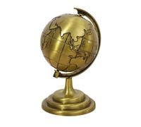 World Atlas - Geographic Earth Ornament, Modern Metal Replicas, 3.74x3.74x6.69 Inches Educational Planet Exhibition Piece | Home Academic Cartography Centerpiece, Living Space Arrangement Use