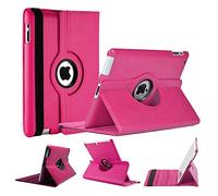 World Biz Funda giratoria para iPad 2/3/4 (modelo antiguo) de 9.7 pulgadas, rotación de 360°, a prueba de golpes, piel sintética, con función de apagado y encendido automático, color rosa