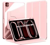 World biz Funda giratoria para iPad Pro de 13 pulgadas 2024 M4 A2925 A2926 A3007 con soporte para lápices, rotación de 360 grados, cubierta protectora de soporte triple, parte trasera transparente