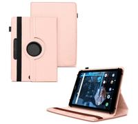 World biz Funda universal para tablet de 8 pulgadas, piel sintética, función atril, rotación de 360°, compatible con todas las tabletas Samsung, Lenovo, Acer, Huawei, Sony, iPad, Toshiba Android (oro