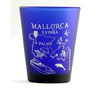 World By Shotglass Mallorca Spain Palma De Mallorca Cobalt Blue Frosted Shot Glass