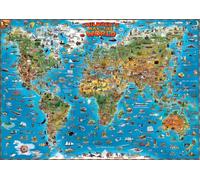 World children's map wall map laminated
