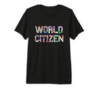 World Citizen with Flags of Various Countries - Globetrotter Camiseta Premium