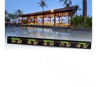 World Clock - Reloj de pared digital LED multihora para 5 ciudades, ideal para hoteles y aeropuertos internacionales