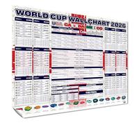 World Cup Football Wall Chart 2026 - Edición de Inglaterra - Póster grande A1, planificador de pared que incluye todos los días de juego, horario de inicio del Reino Unido, canales de televisión y