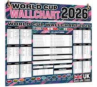 World Cup Football Wall Chart 2026 - Póster grande A1 - Planificador de pared incluye todos los días de juego, horario de lanzamiento del Reino Unido, canales de televisión y estadios a partir de