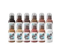 World Famous Tattoo Ink Limitless - Juego de 16 tintas profesionales para tatuajes - Skin-Safe Permanent Tattooing in Bold Shades - Vegan & Non-Toxic (0,5 fl oz cada una)