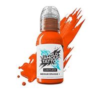 World Famous Tattoo Ink Limitless - Medium Orange 1 - Pintura profesional para tatuajes - Cumple con REACH, 30 ml