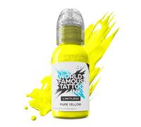 World Famous Tattoo Ink Limitless Pure Yellow - Pintura profesional para tatuajes - Cumple con REACH, 30 ml