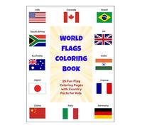 World Flags Coloring Book for Kids: 25 Fun Flag Coloring Pages with Country Facts for Kids Ages 4-8