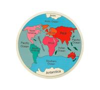World Map Puzzle - Geography Learning Tool | Wood Continents Shape Matching Toy, Colorful Continents and Oceans Puzzle, Colorful Ṕuzzle Map For Kids Children Boys Girls Preschool Kindergarten Home