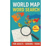 World Map Word Search: World Map Word Search Puzzle Book with 850+ countries, cities, states, rivers, oceans, geographies with easy to read, print | ... | Gift for Vacations, Holidays, Birthdays