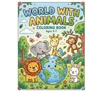 World of Animals with colours: A Jumbo Coloring Book for Kids : 12 Fun and Easy Animal Illustrations for Toddlers and Preschoolers