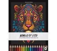 World of Cats: Bold and Easy Adult Coloring Book | Libros para Colorear Adultos: A Relaxing Monochrome Coloring Book with Cute Cats and Simple Designs for Seniors and Beginners (Animals)