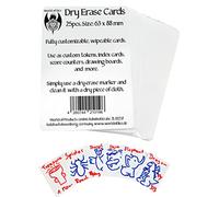 World of Dice,Juego de tokens Dry Erase,25 tarjetas en blanco regrabables para, por ejemplo, mazmorras y dragones (Spell Cards), juegos de cartas propios (25 unidades (63x88 mm))
