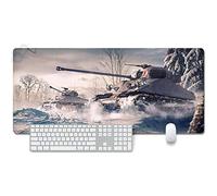 World of Tanks XXL Anime Alfombrilla para ratón 900 x 400 mm - Speed Gaming Mousepad - Mouse Pad para Ordenador - 3mm Goma Antideslizante, para Gamers Ordenador, PC y Laptop, F