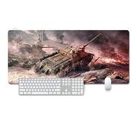 World of Tanks XXL Anime Alfombrilla para ratón 900 x 400 mm - Speed Gaming Mousepad - Mouse Pad para Ordenador - 3mm Goma Antideslizante, para Gamers Ordenador, PC y Laptop, X