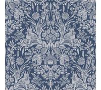 World of Wallpaper Harlen Woodland - Papel pintado de damasco con diseño de hojas de animales para paredes, sala de estar, dormitorio, pasillo, pared característica 50341 (azul marino)