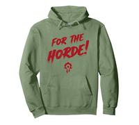 World of Warcraft For The Horde! Epic Quote Big Chest Logo Sudadera con Capucha, Unisex para Adultos, Verde Salvia, S