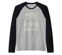 World Off Funny Music Lover Beat Makers Productor Musical Hombres Camiseta Manga Raglan