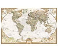 World political antique large flat laminated ENG 1/22,44M: Wall Maps World (National Geographic Reference Map)