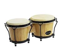 World Rhythm BON7-NT Tambores Bongos de roble para principiantes de 6" y 7" (15,24cm y 17,78cm) en bongos con acabado natural